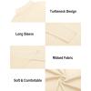 image:imageEkouaer Mens Turtleneck Shirts Ribbed Lightweight Sweater Long Sleeve Casual Pullover Thermal Undershirts SXXLLight Beige