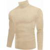 image:imageEkouaer Mens Turtleneck Shirts Ribbed Lightweight Sweater Long Sleeve Casual Pullover Thermal Undershirts SXXLLight Khaki