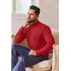 image:imageEkouaer Mens Turtleneck Shirts Ribbed Lightweight Sweater Long Sleeve Casual Pullover Thermal Undershirts SXXLRed