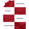 image:imageEkouaer Mens Turtleneck Shirts Ribbed Lightweight Sweater Long Sleeve Casual Pullover Thermal Undershirts SXXLRed