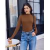 image:imageEkouaer Mock Neck Tops for Women Turtleneck 3 Pack Thermal Long Sleeve Women Womens Undershirts Casual Turtle Neck UndershirtBlackBrownLight Brown