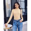 image:imageEkouaer Mock Neck Tops for Women Turtleneck 3 Pack Thermal Long Sleeve Women Womens Undershirts Casual Turtle Neck UndershirtBlackBrownYellow