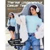 image:imageEkouaer Mock Neck Tops for Women Turtleneck 3 Pack Thermal Long Sleeve Women Womens Undershirts Casual Turtle Neck UndershirtBlackWhiteLight Blue