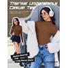 image:imageEkouaer Mock Neck Tops for Women Turtleneck 3 Pack Thermal Long Sleeve Women Womens Undershirts Casual Turtle Neck UndershirtBlackWhiteLight Brown