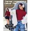 image:imageEkouaer Mock Neck Tops for Women Turtleneck 3 Pack Thermal Long Sleeve Women Womens Undershirts Casual Turtle Neck UndershirtBlackWhiteWine Red