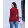 image:imageEkouaer Mock Neck Tops for Women Turtleneck 3 Pack Thermal Long Sleeve Women Womens Undershirts Casual Turtle Neck UndershirtBlackWhiteWine Red