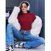 image:imageEkouaer Mock Neck Tops for Women Turtleneck 3 Pack Thermal Long Sleeve Women Womens Undershirts Casual Turtle Neck UndershirtWine RedWhiteYellow