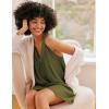 image:imageEkouaer Nightgown for Women Sleeveless Sleepwear Lightweight Racerback Sleep Shirt Pleated V Neck Night Dress Short ChemiseArmy Green