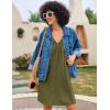 image:imageEkouaer Nightgown for Women Sleeveless Sleepwear Lightweight Racerback Sleep Shirt Pleated V Neck Night Dress Short ChemiseArmy Green