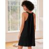 image:imageEkouaer Nightgown for Women Sleeveless Sleepwear Lightweight Racerback Sleep Shirt Pleated V Neck Night Dress Short ChemiseBlack