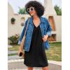 image:imageEkouaer Nightgown for Women Sleeveless Sleepwear Lightweight Racerback Sleep Shirt Pleated V Neck Night Dress Short ChemiseBlack