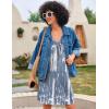 image:imageEkouaer Nightgown for Women Sleeveless Sleepwear Lightweight Racerback Sleep Shirt Pleated V Neck Night Dress Short ChemiseBlue Tie Dye