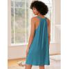 image:imageEkouaer Nightgown for Women Sleeveless Sleepwear Lightweight Racerback Sleep Shirt Pleated V Neck Night Dress Short ChemiseLake Blue