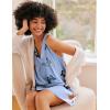 image:imageEkouaer Nightgown for Women Sleeveless Sleepwear Lightweight Racerback Sleep Shirt Pleated V Neck Night Dress Short ChemiseLight Blue Butterfly
