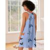 image:imageEkouaer Nightgown for Women Sleeveless Sleepwear Lightweight Racerback Sleep Shirt Pleated V Neck Night Dress Short ChemiseLight Blue Butterfly