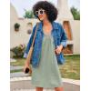 image:imageEkouaer Nightgown for Women Sleeveless Sleepwear Lightweight Racerback Sleep Shirt Pleated V Neck Night Dress Short ChemiseLight Green