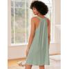 image:imageEkouaer Nightgown for Women Sleeveless Sleepwear Lightweight Racerback Sleep Shirt Pleated V Neck Night Dress Short ChemiseLight Green
