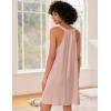 image:imageEkouaer Nightgown for Women Sleeveless Sleepwear Lightweight Racerback Sleep Shirt Pleated V Neck Night Dress Short ChemiseLight Pink