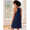 image:imageEkouaer Nightgown for Women Sleeveless Sleepwear Lightweight Racerback Sleep Shirt Pleated V Neck Night Dress Short ChemiseNavy Blue