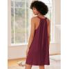 image:imageEkouaer Nightgown for Women Sleeveless Sleepwear Lightweight Racerback Sleep Shirt Pleated V Neck Night Dress Short ChemiseWine Red