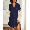 image:imageEkouaer Nightgowns for Women 2 Pack Button Down Sleepwear Short Sleeve Sleepshirts Soft Nightshirts Boyfriend Pajama DressAblackNavy Blue