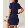 image:imageEkouaer Nightgowns for Women 2 Pack Button Down Sleepwear Short Sleeve Sleepshirts Soft Nightshirts Boyfriend Pajama DressAblackNavy Blue