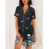image:imageEkouaer Nightgowns for Women 2 Pack Button Down Sleepwear Short Sleeve Sleepshirts Soft Nightshirts Boyfriend Pajama DressBlackBlack Butterfly
