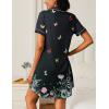 image:imageEkouaer Nightgowns for Women 2 Pack Button Down Sleepwear Short Sleeve Sleepshirts Soft Nightshirts Boyfriend Pajama DressBlackBlack Butterfly