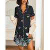 image:imageEkouaer Nightgowns for Women 2 Pack Button Down Sleepwear Short Sleeve Sleepshirts Soft Nightshirts Boyfriend Pajama DressBlackBlack Butterfly