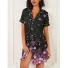 image:imageEkouaer Nightgowns for Women 2 Pack Button Down Sleepwear Short Sleeve Sleepshirts Soft Nightshirts Boyfriend Pajama DressBlackBlack Cherry Blossoms