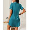 image:imageEkouaer Nightgowns for Women 2 Pack Button Down Sleepwear Short Sleeve Sleepshirts Soft Nightshirts Boyfriend Pajama DressBlackBlue Green