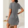 image:imageEkouaer Nightgowns for Women 2 Pack Button Down Sleepwear Short Sleeve Sleepshirts Soft Nightshirts Boyfriend Pajama DressBlackGrey