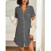 image:imageEkouaer Nightgowns for Women 2 Pack Button Down Sleepwear Short Sleeve Sleepshirts Soft Nightshirts Boyfriend Pajama DressBlackGrey