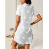 image:imageEkouaer Nightgowns for Women 2 Pack Button Down Sleepwear Short Sleeve Sleepshirts Soft Nightshirts Boyfriend Pajama DressBlackGrey Stars