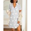 image:imageEkouaer Nightgowns for Women 2 Pack Button Down Sleepwear Short Sleeve Sleepshirts Soft Nightshirts Boyfriend Pajama DressBlackGrey Stars