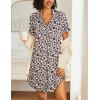 image:imageEkouaer Nightgowns for Women 2 Pack Button Down Sleepwear Short Sleeve Sleepshirts Soft Nightshirts Boyfriend Pajama DressBlackLeopard