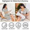 image:imageEkouaer Nightgowns for Women 2 Pack Button Down Sleepwear Short Sleeve Sleepshirts Soft Nightshirts Boyfriend Pajama DressBlackLight Grey
