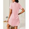 image:imageEkouaer Nightgowns for Women 2 Pack Button Down Sleepwear Short Sleeve Sleepshirts Soft Nightshirts Boyfriend Pajama DressBlackPink