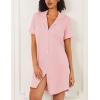 image:imageEkouaer Nightgowns for Women 2 Pack Button Down Sleepwear Short Sleeve Sleepshirts Soft Nightshirts Boyfriend Pajama DressBlackPink