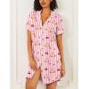 image:imageEkouaer Nightgowns for Women 2 Pack Button Down Sleepwear Short Sleeve Sleepshirts Soft Nightshirts Boyfriend Pajama DressBlackPink Teddy