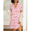 image:imageEkouaer Nightgowns for Women 2 Pack Button Down Sleepwear Short Sleeve Sleepshirts Soft Nightshirts Boyfriend Pajama DressBlackPink Teddy