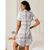 image:imageEkouaer Nightgowns for Women 2 Pack Button Down Sleepwear Short Sleeve Sleepshirts Soft Nightshirts Boyfriend Pajama DressBlackPlaid Teddy