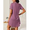 image:imageEkouaer Nightgowns for Women 2 Pack Button Down Sleepwear Short Sleeve Sleepshirts Soft Nightshirts Boyfriend Pajama DressBlackPurple Red