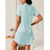 image:imageEkouaer Nightgowns for Women 2 Pack Button Down Sleepwear Short Sleeve Sleepshirts Soft Nightshirts Boyfriend Pajama DressBlackSky Blue
