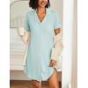 image:imageEkouaer Nightgowns for Women 2 Pack Button Down Sleepwear Short Sleeve Sleepshirts Soft Nightshirts Boyfriend Pajama DressBlackSky Blue