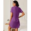 image:imageEkouaer Nightgowns for Women 2 Pack Button Down Sleepwear Short Sleeve Sleepshirts Soft Nightshirts Boyfriend Pajama DressBlackWineberry