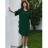 image:imageEkouaer Nightgowns for Women Cotton Night Gown Short Sleeve Sleepwear V Neck Color Block Sleep Shirts Ladies Night ShirtsAgreen