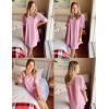 image:imageEkouaer Nightgowns for Women Cotton Night Gown Short Sleeve Sleepwear V Neck Color Block Sleep Shirts Ladies Night ShirtsApink