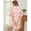 image:imageEkouaer Nightgowns for Women Cotton Night Gown Short Sleeve Sleepwear V Neck Color Block Sleep Shirts Ladies Night ShirtsBteddy