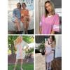 image:imageEkouaer Nightgowns for Women Cotton Night Gown Short Sleeve Sleepwear V Neck Color Block Sleep Shirts Ladies Night ShirtsTie Dye Green